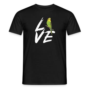 Wellensittich Sittich Vogel Haustier Geschenk - Männer T-Shirt - Schwarz - Vorne - AI Model Male 178 light (178cm)