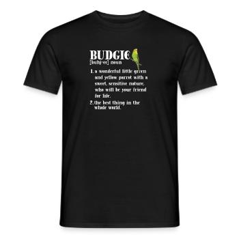 Budgerigar Parakeet Bird Pet Gift - Men's T-Shirt - black - Front - AI Model Male 178 light (178cm)
