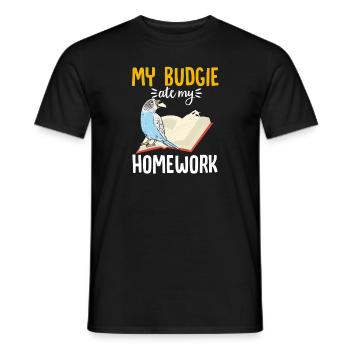 Budgerigar Parakeet Bird Pet Gift - Men's T-Shirt - black - Front - AI Model Male 178 light (178cm)