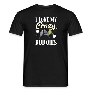 Budgerigar Parakeet Bird Pet Gift - Men's T-Shirt - black - Front - AI Model Male 178 light (178cm)