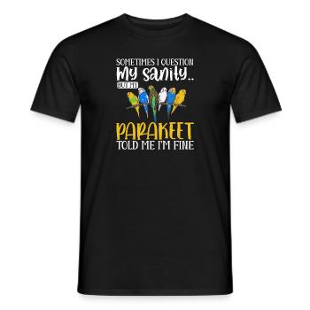 Wellensittich Sittich Vogel Haustier Geschenk - Männer T-Shirt - Schwarz - Vorne - AI Model Male 178 light (178cm)