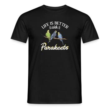 Budgerigar Parakeet Bird Pet Gift - Men's T-Shirt - black - Front - AI Model Male 178 light (178cm)