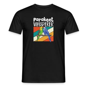 Budgerigar Parakeet Bird Pet Gift - Men's T-Shirt - black - Front - AI Model Male 178 light (178cm)