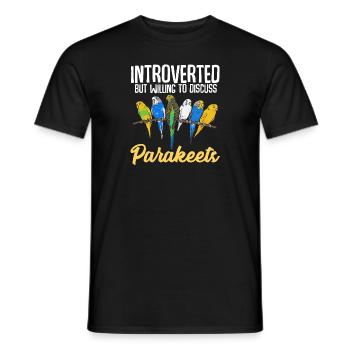 Budgerigar Parakeet Bird Pet Gift - Men's T-Shirt - black - Front - AI Model Male 178 light (178cm)