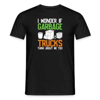 I Wonder If Garbage Trucks Think About Me Too - Men's T-Shirt - black - Front - AI Model Male 178 light (178cm)