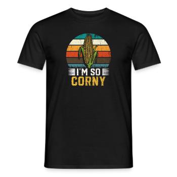 At So Corny Wheat Corn Oats Fam Farming - Men's T-Shirt - black - Front - AI Model Male 178 light (178cm)