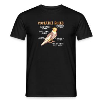 Cockatiel Cockatiel Cockatoo Perroquet Oiseau Cadeau - T-shirt homme - noir - Devant - AI Model Male 178 light (178cm)