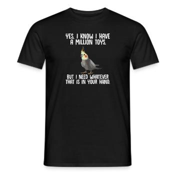 Cockatiel Cockatiel Cockatoo Perroquet Oiseau Cadeau - T-shirt homme - noir - Devant - AI Model Male 178 light (178cm)