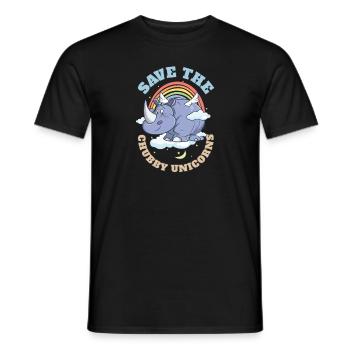 Save The Chubby Unicorns Cute Rhinoceros - Männer T-Shirt - Schwarz - Vorne - AI Model Male 178 light (178cm)