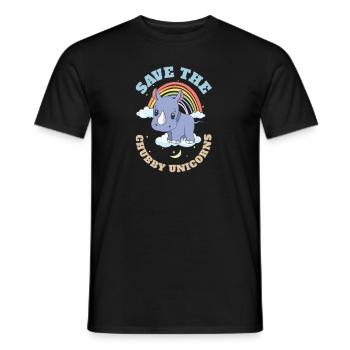 Save The Chubby Unicorns Cute Rhinoceros - Männer T-Shirt - Schwarz - Vorne - AI Model Male 178 light (178cm)