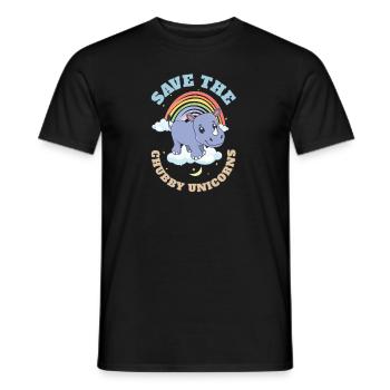 Save The Chubby Unicorns Cute Rhinoceros - Männer T-Shirt - Schwarz - Vorne - AI Model Male 178 light (178cm)