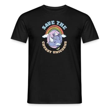 Save The Chubby Unicorns Cute Rhinoceros - Männer T-Shirt - Schwarz - Vorne - AI Model Male 178 light (178cm)