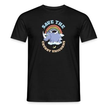 Save The Chubby Unicorns Cute Rhinoceros - Männer T-Shirt - Schwarz - Vorne - AI Model Male 178 light (178cm)