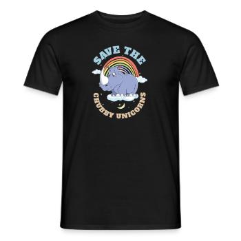 Save The Chubby Unicorns Cute Rhinoceros - Männer T-Shirt - Schwarz - Vorne - AI Model Male 178 light (178cm)