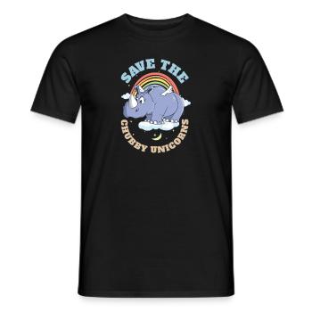 Save The Chubby Unicorns Cute Rhinoceros - Männer T-Shirt - Schwarz - Vorne - AI Model Male 178 light (178cm)