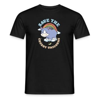 Save The Chubby Unicorns Cute Rhinoceros - Männer T-Shirt - Schwarz - Vorne - AI Model Male 178 light (178cm)