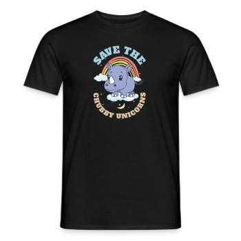 Save The Chubby Unicorns Cute Rhinoceros - Männer T-Shirt - Schwarz - Vorne - AI Model Male 178 light (178cm)