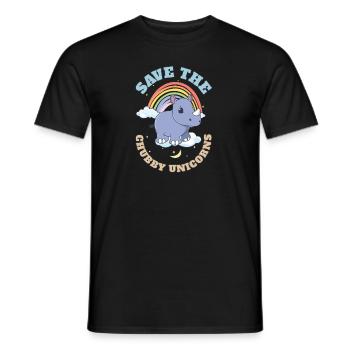 Save The Chubby Unicorns Cute Rhinoceros - Männer T-Shirt - Schwarz - Vorne - AI Model Male 178 light (178cm)