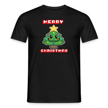 Merry Christmas I Xmas I 8 Bit Pixelated - Männer T-Shirt - Schwarz - Vorne - AI Model Male 178 light (178cm)