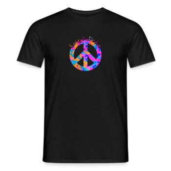 Love Peace 60s 70s Hippie Costume Love Peace - Men's T-Shirt - black - Front - AI Model Male 178 light (178cm)