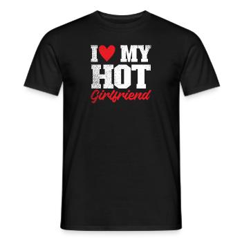 J’aime ma petite amie sexy - T-shirt homme - noir - Devant - AI Model Male 178 light (178cm)