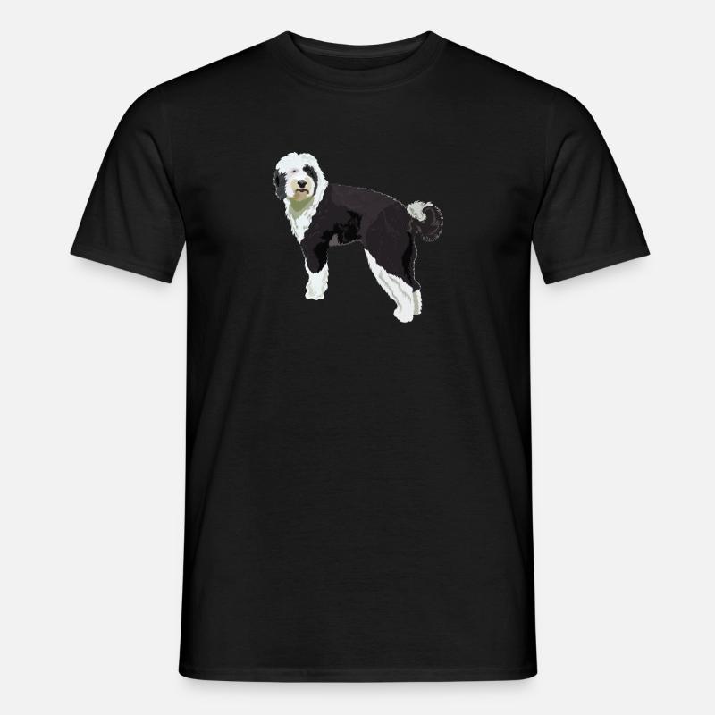 Sheepadoodle Hund Geschenk - Männer T-Shirt - Schwarz