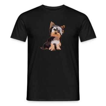 Yorkshire Terrier Yorkie Hund Geschenk - Männer T-Shirt - Schwarz - Vorne - AI Model Male 178 light (178cm)