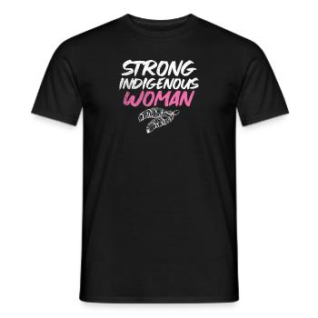Strong Indigenous Woman Native American - Men's T-Shirt - black - Front - AI Model Male 178 light (178cm)