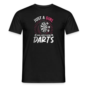 Juste une fille qui aime jouer au Darts Disc Club - T-shirt homme - noir - Devant - AI Model Male 178 light (178cm)