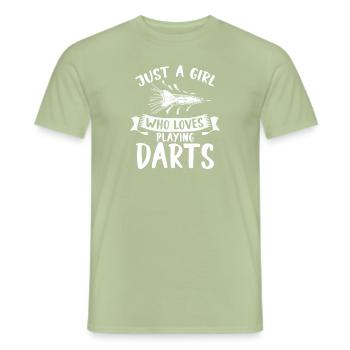 Juste une fille qui aime jouer au Darts Disc Club - T-shirt homme - vert sauge - Devant - AI Model Male 178 light (178cm)