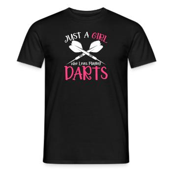Juste une fille qui aime jouer au Darts Disc Club - T-shirt homme - noir - Devant - AI Model Male 178 light (178cm)