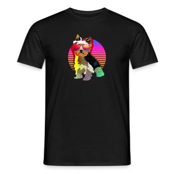 Yorkshire Terrier Yorkie Hund Geschenk - Männer T-Shirt - Schwarz - Vorne - AI Model Male 178 light (178cm)