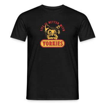 Yorkshire Terrier Yorkie Hund Geschenk - Männer T-Shirt - Schwarz - Vorne - AI Model Male 178 light (178cm)