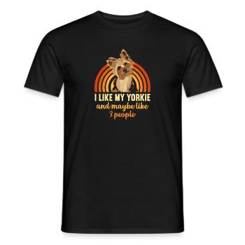 Yorkshire Terrier Yorkie Dog Cadeau - T-shirt homme - noir - Devant - AI Model Male 178 light (178cm)