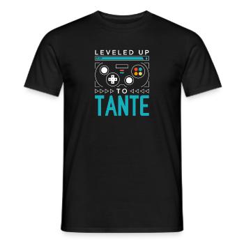 Leveled Up to Tante Gamer Great Aunt Gaming Grand - Männer T-Shirt - Schwarz - Vorne - AI Model Male 178 light (178cm)