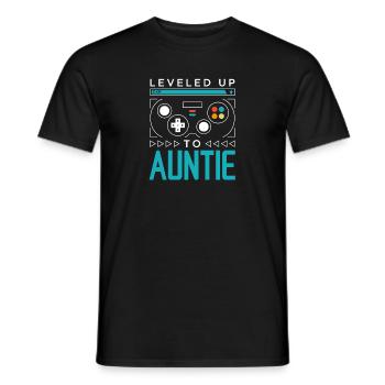 Leveled Up to Auntie Gamer Aunt Gaming Aunty Famil - Männer T-Shirt - Schwarz - Vorne - AI Model Male 178 light (178cm)