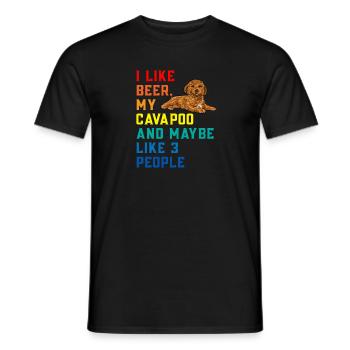 Cavapoo Cavoodle Capoodle Chien - T-shirt homme - noir - Devant - AI Model Male 178 light (178cm)