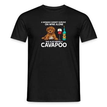 Cavapoo Cavoodle Capoodle Chien - T-shirt homme - noir - Devant - AI Model Male 178 light (178cm)