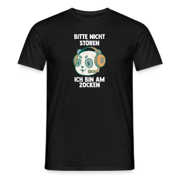 Gaming Pandabär - Computer Spiele Videospiele - - Männer T-Shirt - Schwarz - Vorne - AI Model Male 178 light (178cm)