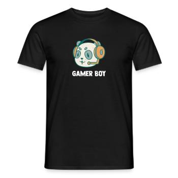 Zocken Jungen Pandabär - Computer Spiele - Männer T-Shirt - Schwarz - Vorne - AI Model Male 178 light (178cm)