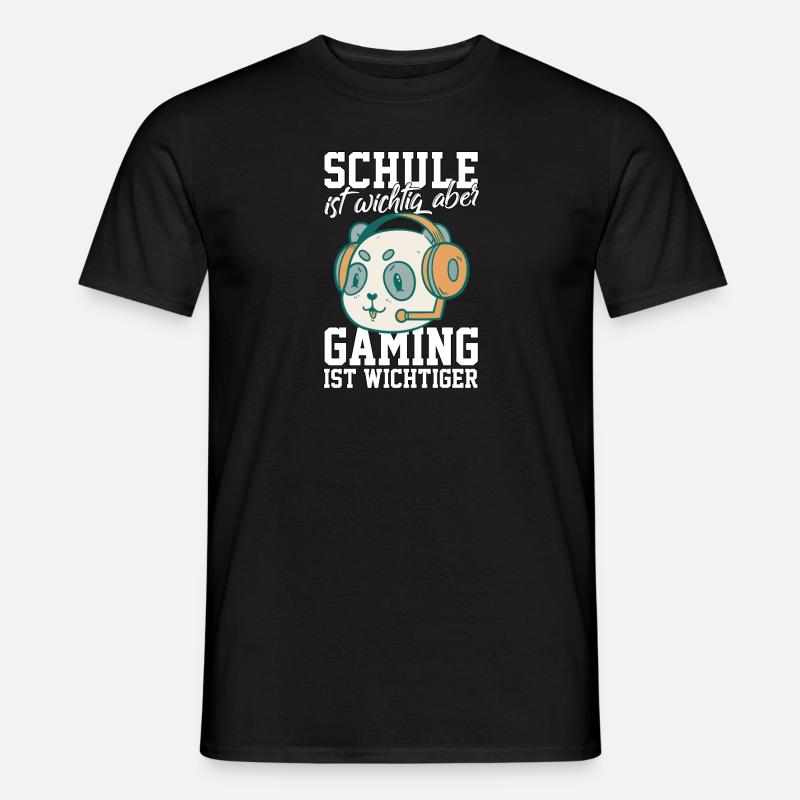 Gaming Pandabär - Computerspiele Videospiele - Männer T-Shirt - Schwarz