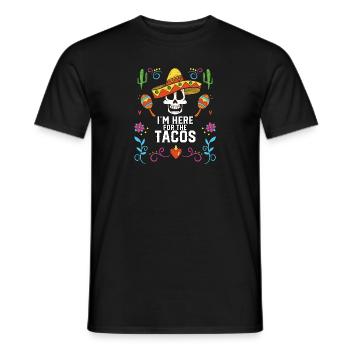 Je suis ici pour les tacos mangeur de tacos cuisine mexicaine - T-shirt homme - noir - Devant - AI Model Male 178 light (178cm)