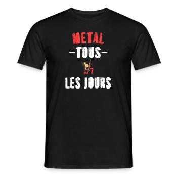Metal tous les jours t-shirt homme musique - T-shirt homme - noir - Devant - AI Model Male 178 light (178cm)