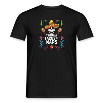 Tequila Tacos And Naps Alcoholic Tequila Drinker - Männer T-Shirt - Schwarz - Vorne - AI Model Male 178 light (178cm)