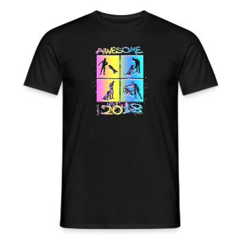 Awesome since 2018. Agility, Hundetraining - Männer T-Shirt - Schwarz - Vorne - AI Model Male 178 light (178cm)