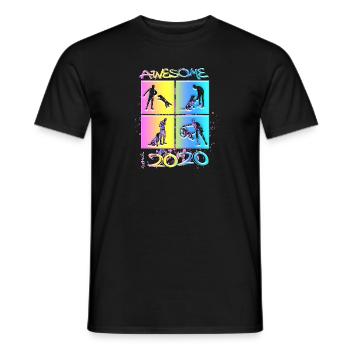 Awesome since 2020. Agility, Hundetraining - Männer T-Shirt - Schwarz - Vorne - AI Model Male 178 light (178cm)