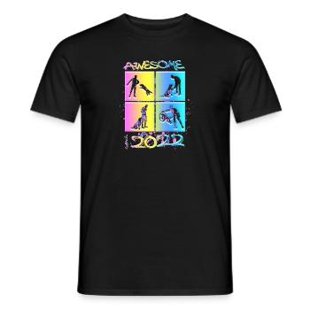 Awesome since 2022. Agility, Hundetraining - Männer T-Shirt - Schwarz - Vorne - AI Model Male 178 light (178cm)