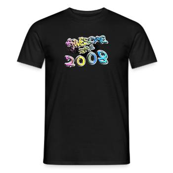 Awesome since 2008 - Men's T-Shirt - black - Front - AI Model Male 178 light (178cm)