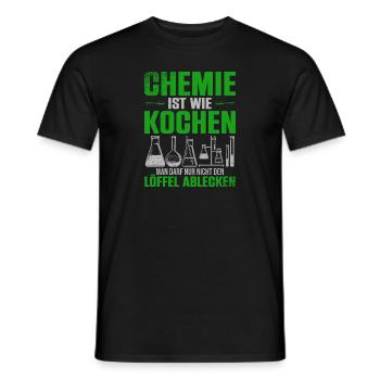 Chemie Ist Wie Kochen Löffel Ablecken - Männer T-Shirt - Schwarz - Vorne - AI Model Male 178 light (178cm)