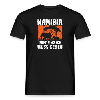 Namibia Ruft Und Ich Muss Gehen Afrika Wildlife - Männer T-Shirt - Schwarz - Vorne - AI Model Male 178 light (178cm)